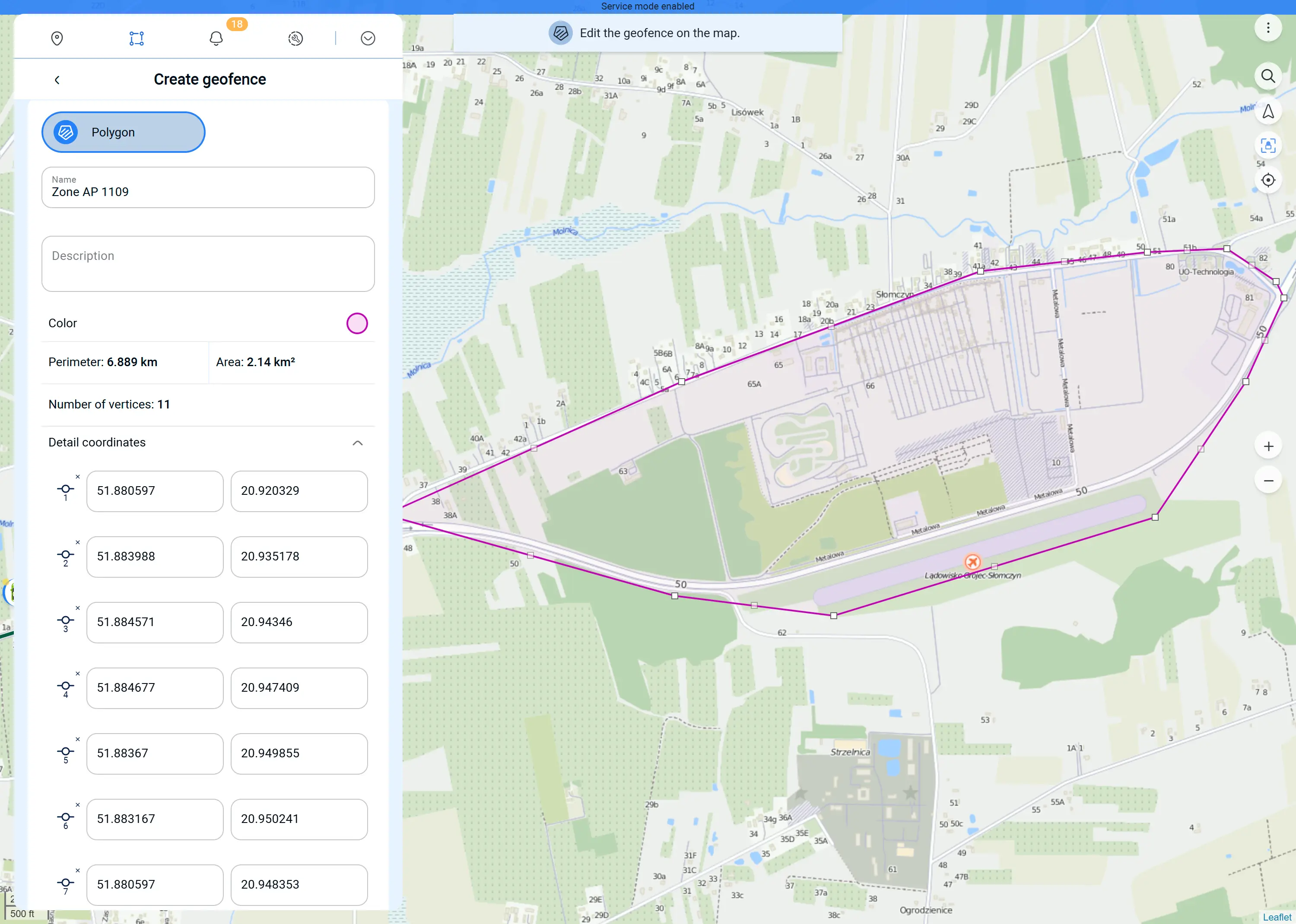 Polygonal Geofence